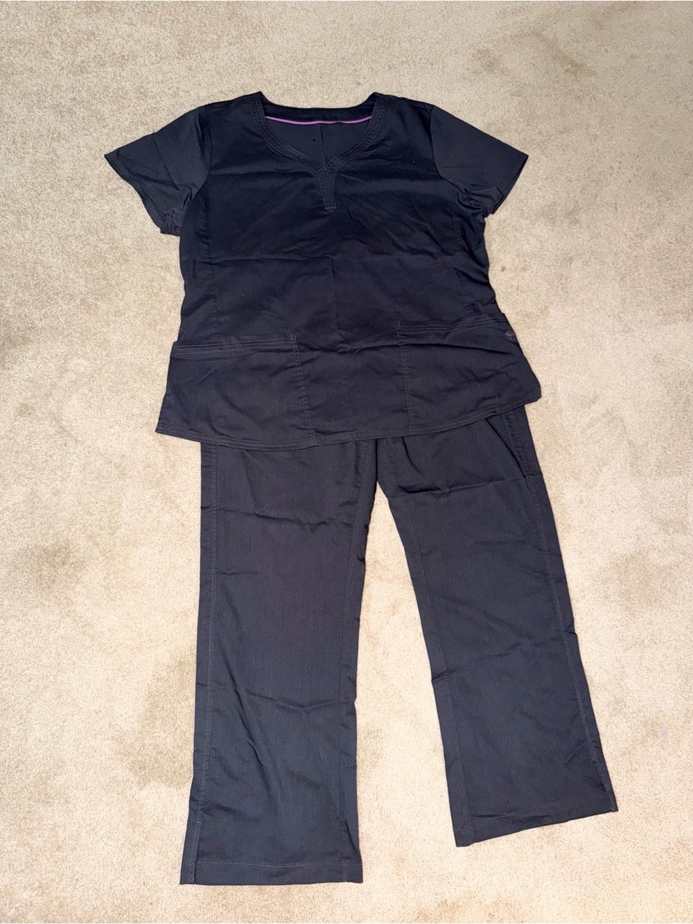 Women’s Healing Hands Scrub Set - Pewter Comfortable Nursing Top & Pants
